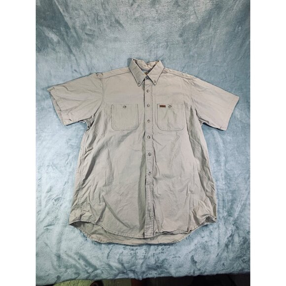 Cathartt shirt men's Large tan button down shirt with pocket - Picture 6 of 13